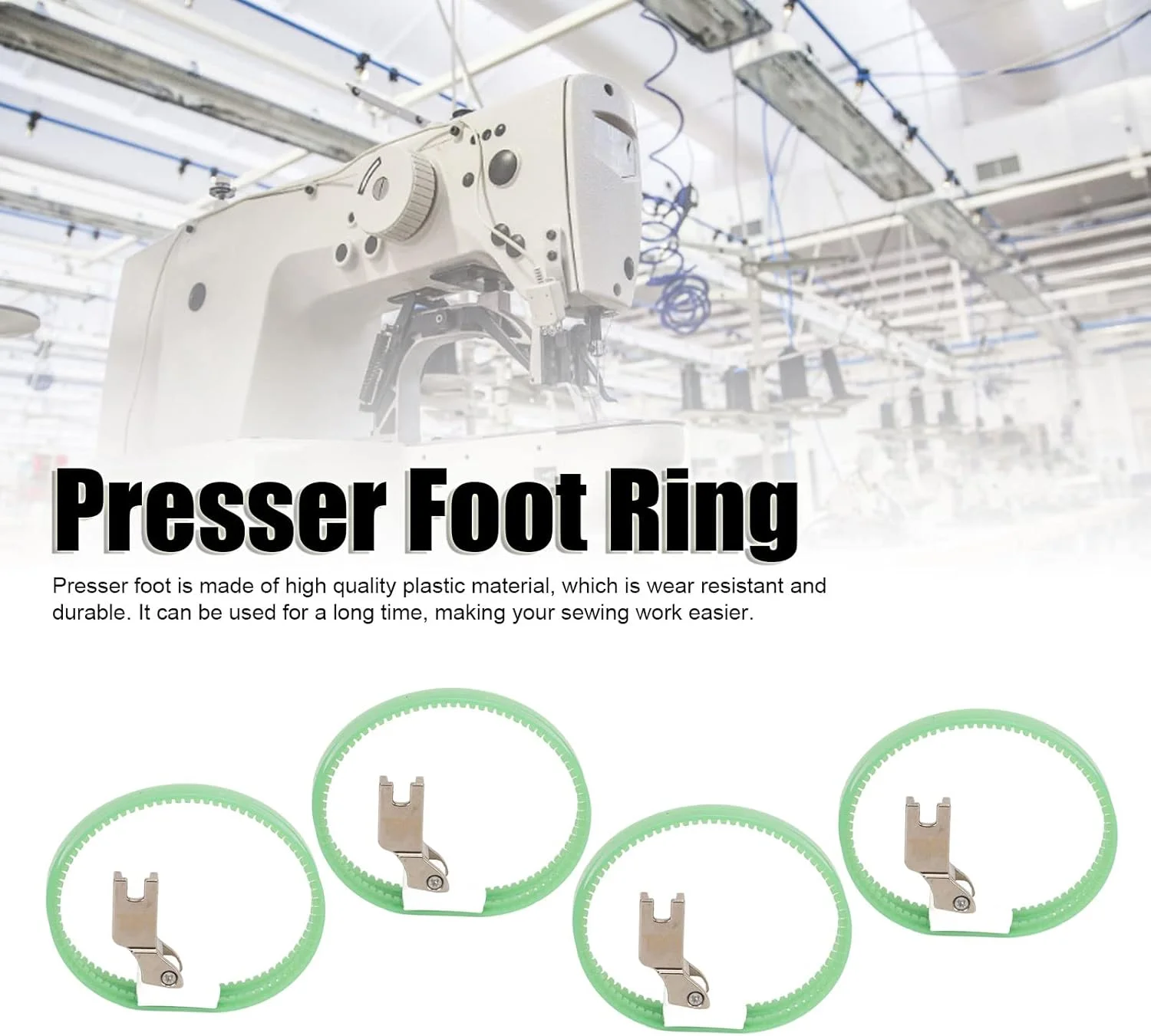 ۴ عدد پایه دو حلقه ای پرس جهانی، پایه های چرخ خیاطی صنعتی پلاستیکی برای قطعات یدکی چرخ خیاطی حرفه ای بزرگ