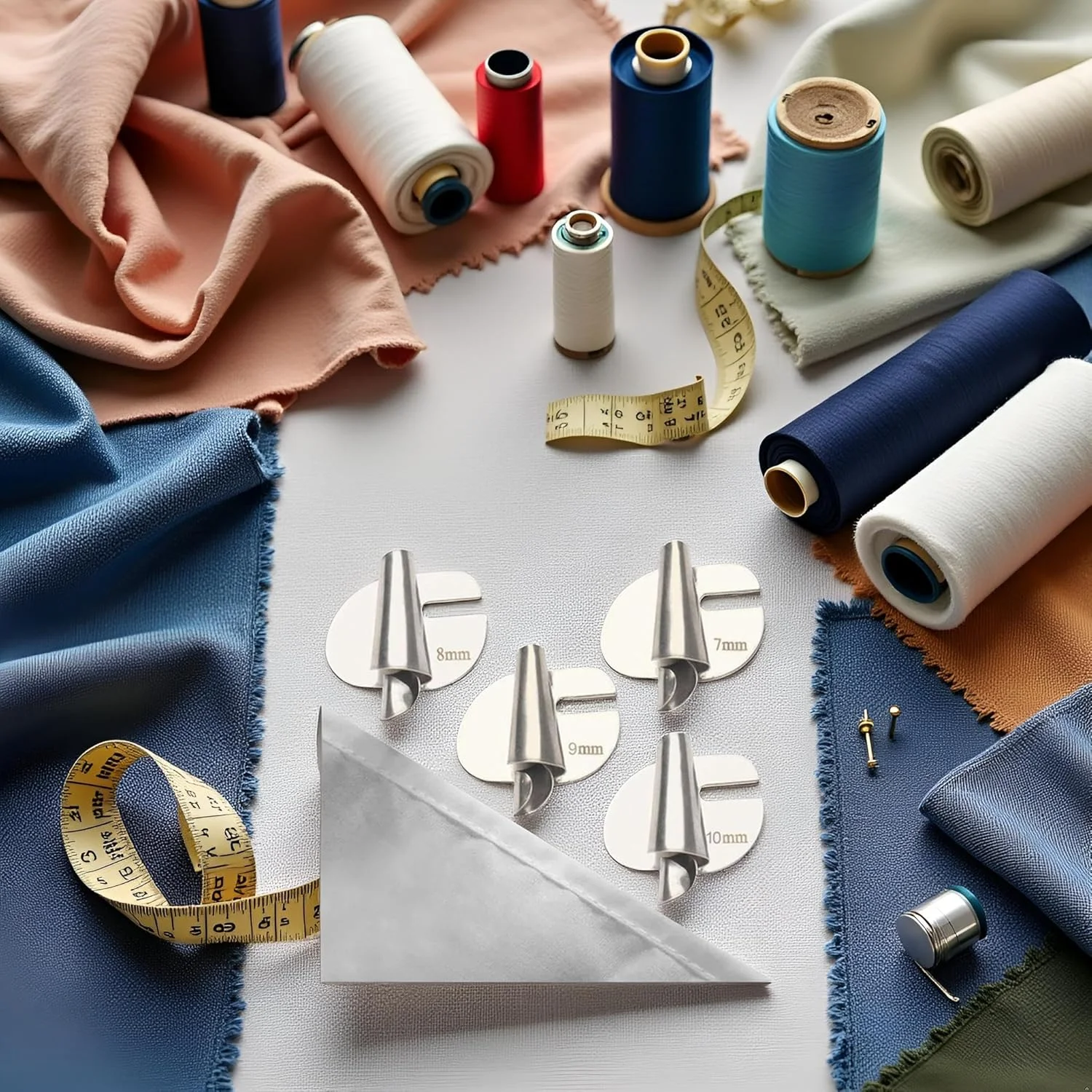 ۴ عدد پایه لب تو (مغزی دوزی) چرخ خیاطی در ۴ سایز ۷ تا ۱۰ میلی متر، مناسب برای انواع چرخ خیاطی های خانگی و صنعتی، لوازم و قطعات چرخ خیاطی