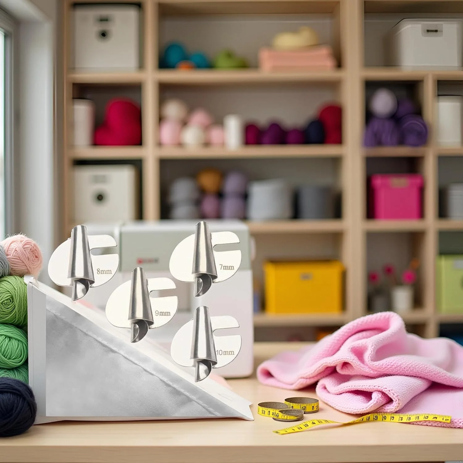 ۴ عدد پایه لب تو (مغزی دوزی) چرخ خیاطی در ۴ سایز ۷ تا ۱۰ میلی متر، مناسب برای انواع چرخ خیاطی های خانگی و صنعتی، لوازم و قطعات چرخ خیاطی