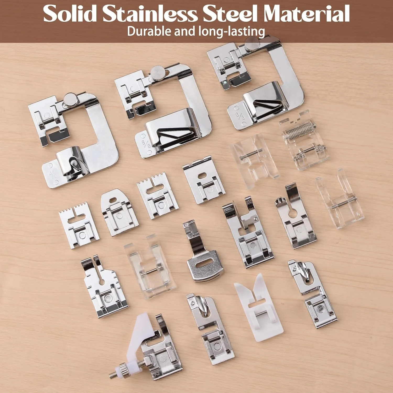 مجموعه 19 عددی پایه های چرخ خیاطی، مناسب برای چرخ خیاطی های خانگی، لوازم جانبی ضروری برای دوخت و دوز