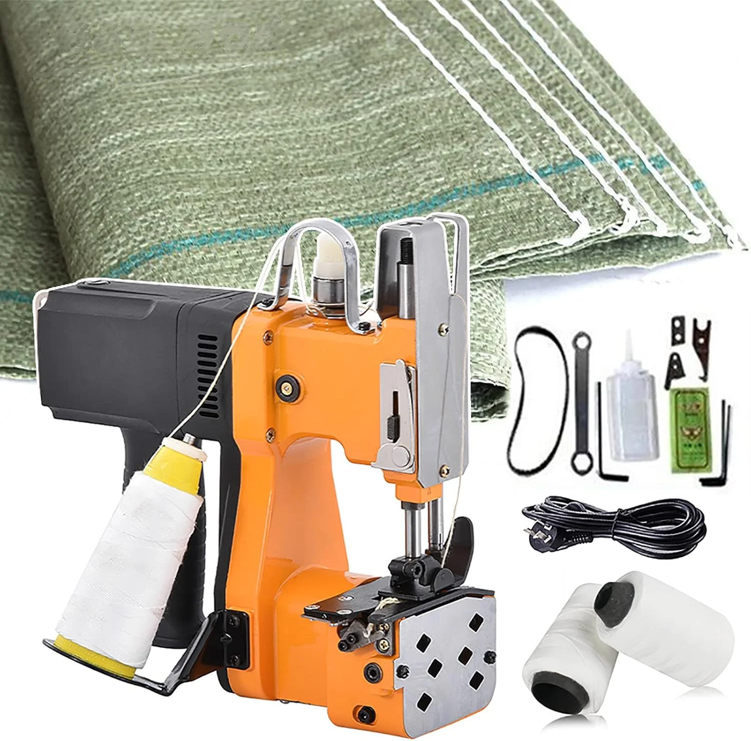 دستگاه دوخت کیسه با سیم برق، دستگاه بخیه کیسه با 2 عدد نخ خیاطی، ضخامت دوخت 0.2-10 میلی متر / دستی / مماس دوتایی اتوماتیک، برای کیسه های برنج / گونی / بافته شده / کاغذی / پلاستیکی