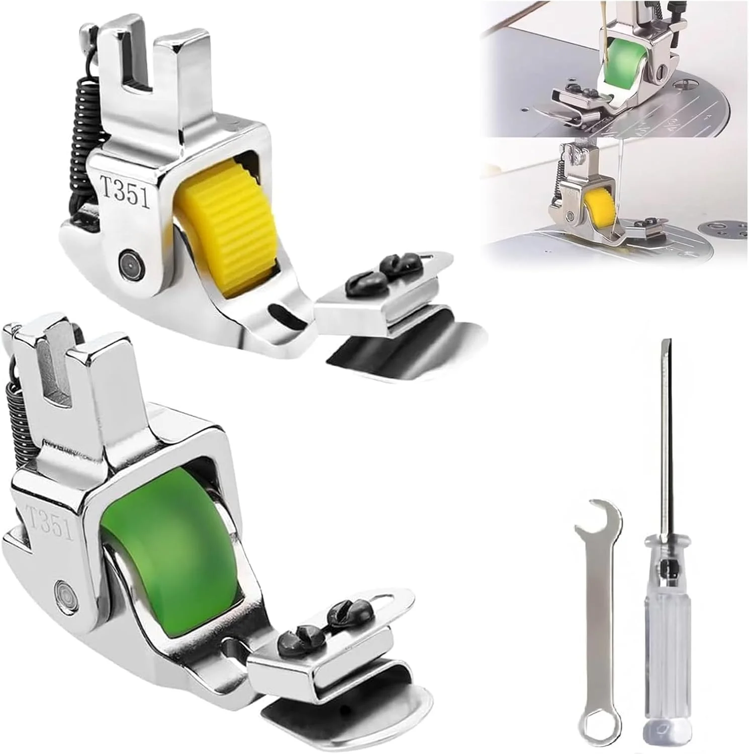 پایه های دوخت لبه چرخشی قابل تنظیم و چند منظوره - پایه های راهنمای زیپ مخفی، پایه های دوخت فولادی قابل تنظیم، میله راهنمای لبه دوخت بادوام و پایدار (مجموعه)