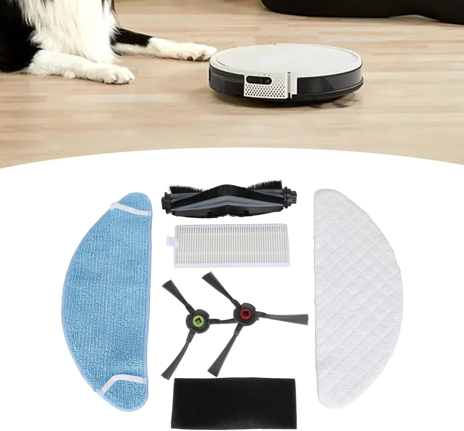 کیت لوازم جانبی جاروبرقی، برس چرخشی قابل شستشو، برس جانبی، صفحه فیلتر برای Yeedi K650 کیت لوازم جانبی جاروبرقی، برس چرخشی قابل شستشو، برس جانبی، صفحه فیلتر برای Yeedi K650