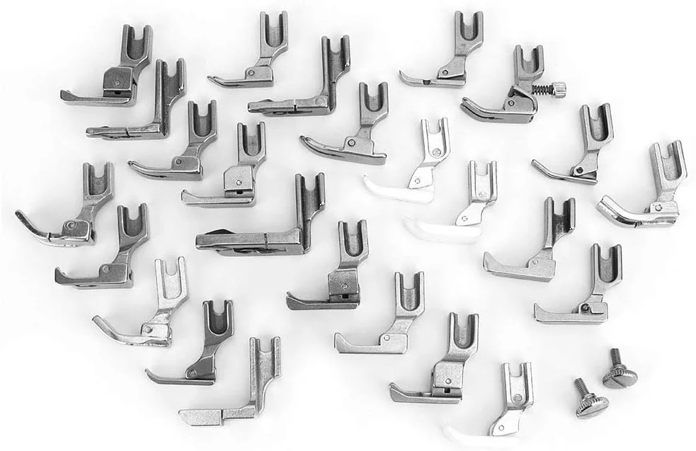 مجموعه ۲۵ عددی پایه های چرخ خیاطی، شامل ۲۵ پایه محبوب برای چرخ خیاطی خانگی و صنعتی