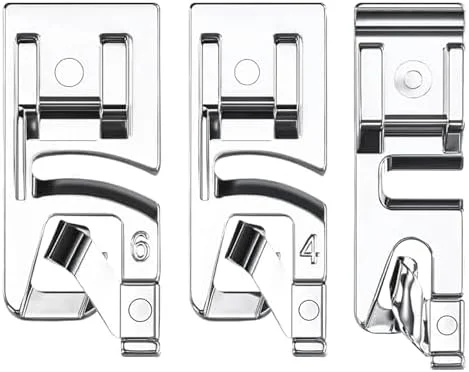 پایه لب تو (پس دوز) چرخ خیاطی Weiun، مناسب برای چرخ خیاطی های سینگر و برادر، در 3 سایز (3، 4 و 6 میلی متر)، 3 عدد در بسته