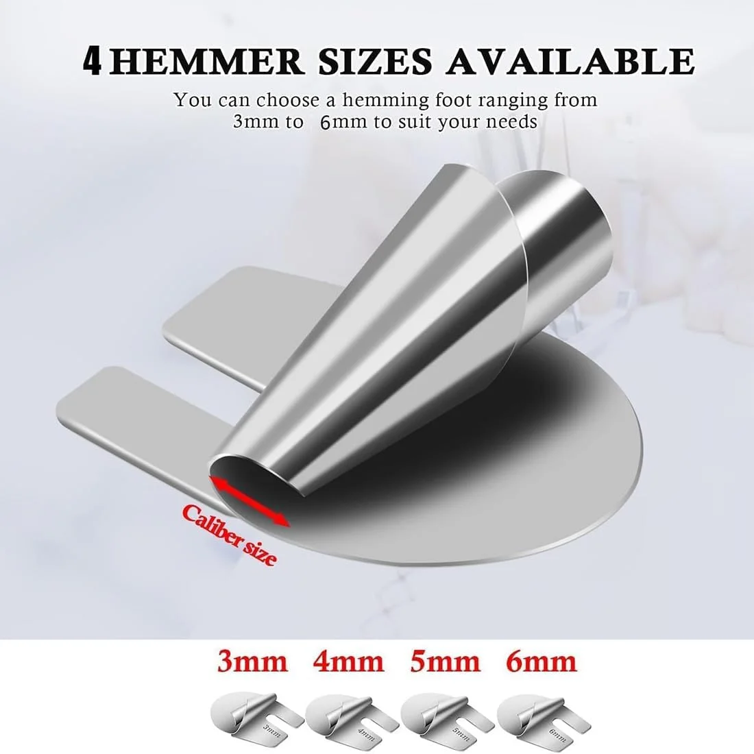 مجموعه 4 عددی پایه لب تو (پاکتی) چرخ خیاطی، لوازم جانبی خیاطی استیل ضد زنگ، مناسب برای منزل و طیف گسترده ای از چرخ خیاطی ها