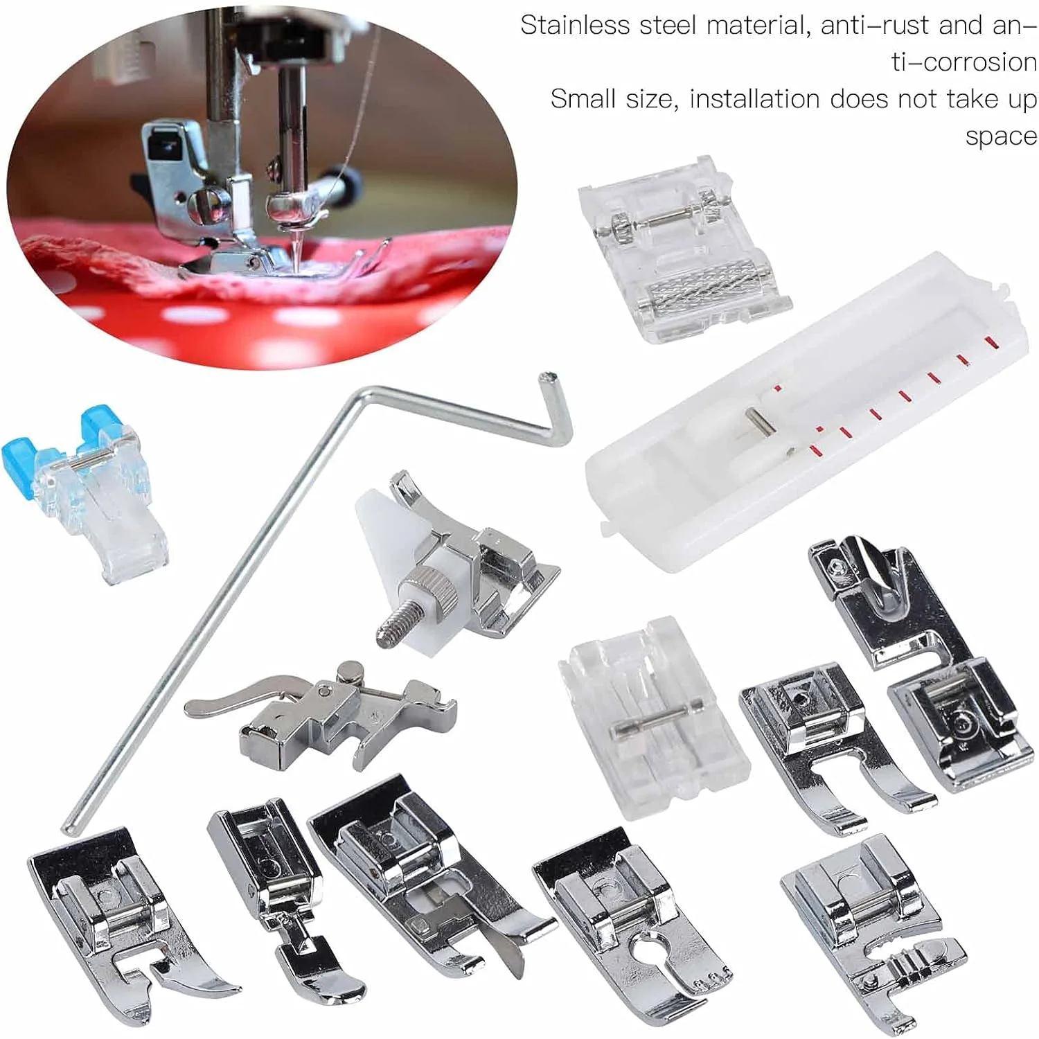 پایه های فشاری استیل ضد زنگ، مقاوم در برابر خوردگی، قابل حمل، چند منظوره، جایگزینی پایه فشاری کاربردی، نصب آسان برای چرخ خیاطی های خانگی