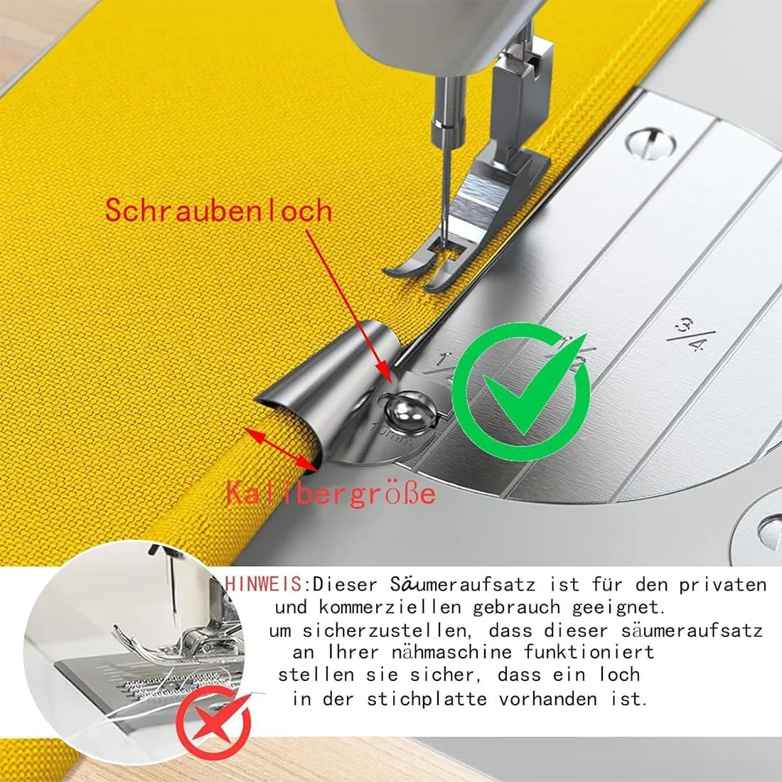 مجموعه 4 عددی پایه لب تو (پاکتی) چرخ خیاطی، لوازم جانبی خیاطی استیل ضد زنگ، مناسب برای منزل و طیف گسترده ای از چرخ خیاطی ها