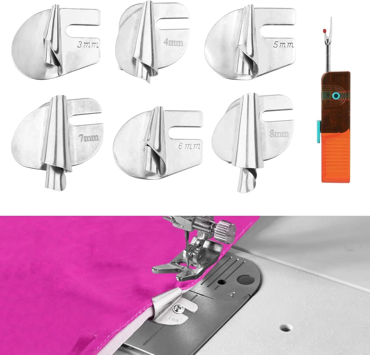 ۶ عدد پایه لب تو دوز چرخ خیاطی با بشکاف، پایه های باریک ۳-۸ میلی متری در ۶ سایز مختلف، ابزار راهنمای لبه دوزی منحنی، مناسب برای چرخ خیاطی های خانگی و صنعتی ۶ عدد پایه لب تو دوز چرخ خیاطی با بشکاف، پایه های باریک ۳-۸ میلی متری در ۶ سایز مختلف، ابزار راهنمای لبه دوزی منحنی، مناسب برای چرخ خیاطی های خانگی و صنعتی