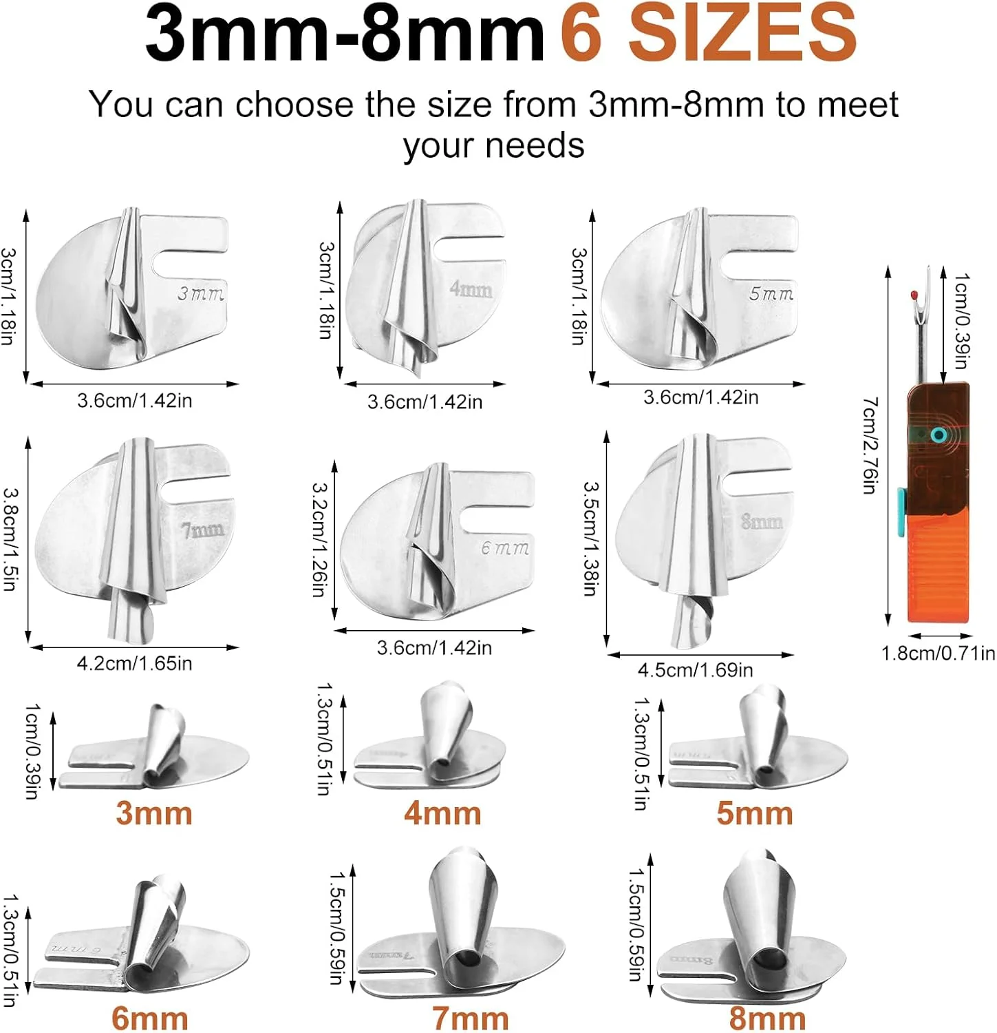 ۶ عدد پایه لب تو دوز چرخ خیاطی با بشکاف، پایه های باریک ۳-۸ میلی متری در ۶ سایز مختلف، ابزار راهنمای لبه دوزی منحنی، مناسب برای چرخ خیاطی های خانگی و صنعتی ۶ عدد پایه لب تو دوز چرخ خیاطی با بشکاف، پایه های باریک ۳-۸ میلی متری در ۶ سایز مختلف، ابزار راهنمای لبه دوزی منحنی، مناسب برای چرخ خیاطی های خانگی و صنعتی