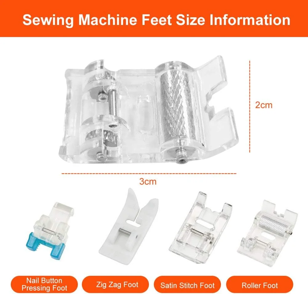 پایه های چرخ خیاطی XCOZU - مجموعه 11 عددی پایه های چرخ خیاطی با پایه زیپ، پایه غلطکی برای چرخ خیاطی های Brother JANOME Singer Toyota