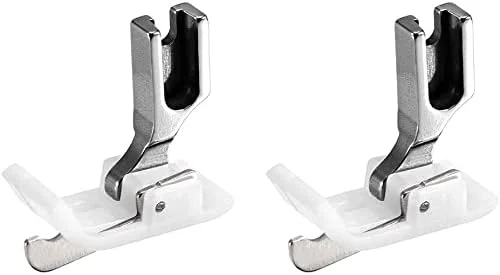 پایه دوخت لبه دار لولایی چرخ خیاطی صنعتی با راهنمای سمت راست 1/4 اینچ (6 میلی متر) سفید 2 عددی