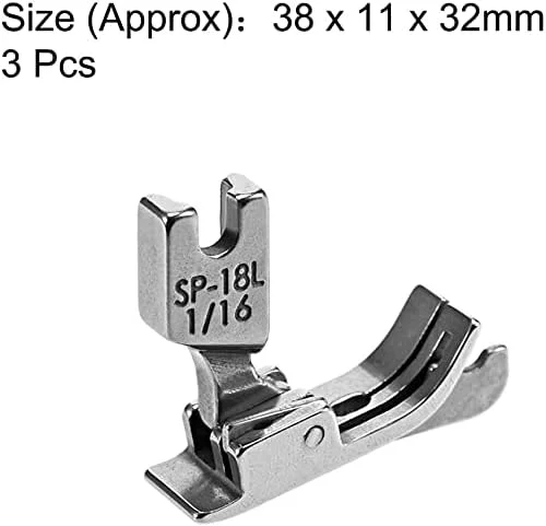 پایه دوخت لبه دار لولایی دستگاه خیاطی صنعتی با راهنمای سمت چپ 1/16 اینچ (2 میلی متر) 3 عدد پایه دوخت لبه دار لولایی دستگاه خیاطی صنعتی با راهنمای سمت چپ 1/16 اینچ (2 میلی متر) 3 عدد