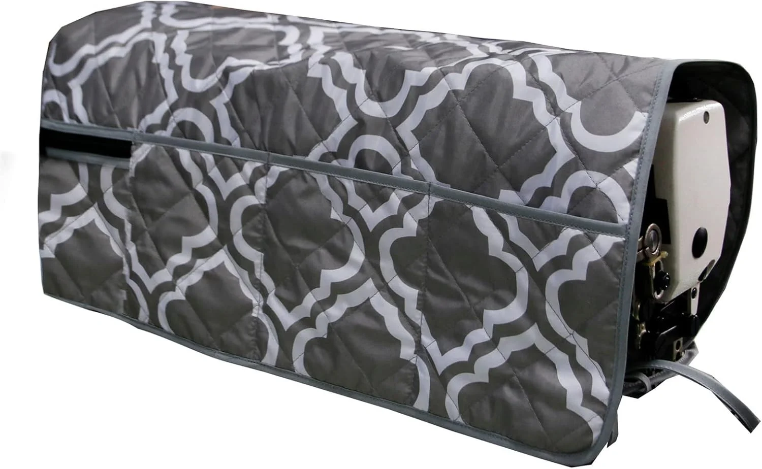 پد ماشین خیاطی با 4 جیب و روکش ضد گرد و غبار، طرح خاکستری پد ماشین خیاطی با 4 جیب و روکش ضد گرد و غبار، طرح خاکستری