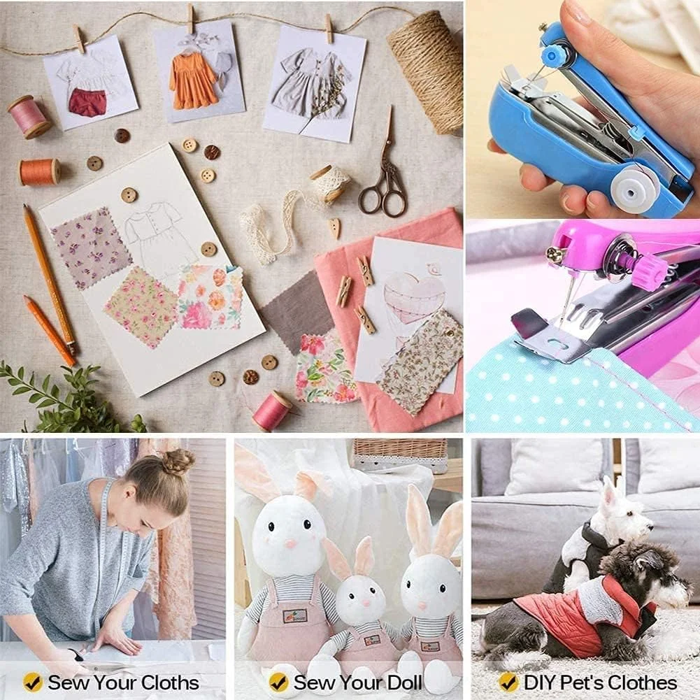 دستگاه خیاطی دستی xYzlxtC، دستگاه خیاطی کوچک قابل حمل برای استفاده در منزل، لباس، پارچه، پرده و مسافرت، رنگ تصادفی دستگاه خیاطی دستی xYzlxtC، دستگاه خیاطی کوچک قابل حمل برای استفاده در منزل، لباس، پارچه، پرده و مسافرت، رنگ تصادفی