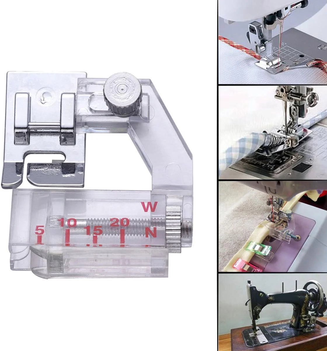 پایه نگهدارنده نوار اریب Yardenfun، پایه فشار برای چرخ خیاطی های قابل حمل، مناسب برای استفاده خانگی، برای بستن روبان، مونتاژ آسان، قابل استفاده و چرخ خیاطی جهانی