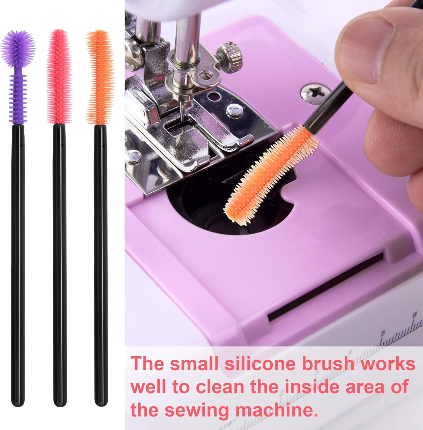 مجموعه 12 عددی برس تمیز کننده چرخ خیاطی، 3 مدل برس سیلیکونی، تمیز کننده شکاف کوچک، مینی گردگیر پرز برای ابزار لحاف دوزی، صفحه کلید، لوازم صنایع دستی (3 رنگ)