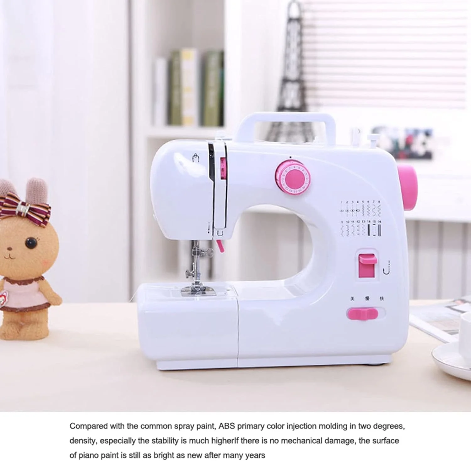 چرخ خیاطی کوچک xYzlxtC، دارای 12 مدل دوخت داخلی، 2 سرعت نخ دوتایی، چرخ خیاطی قابل حمل برای مبتدیان