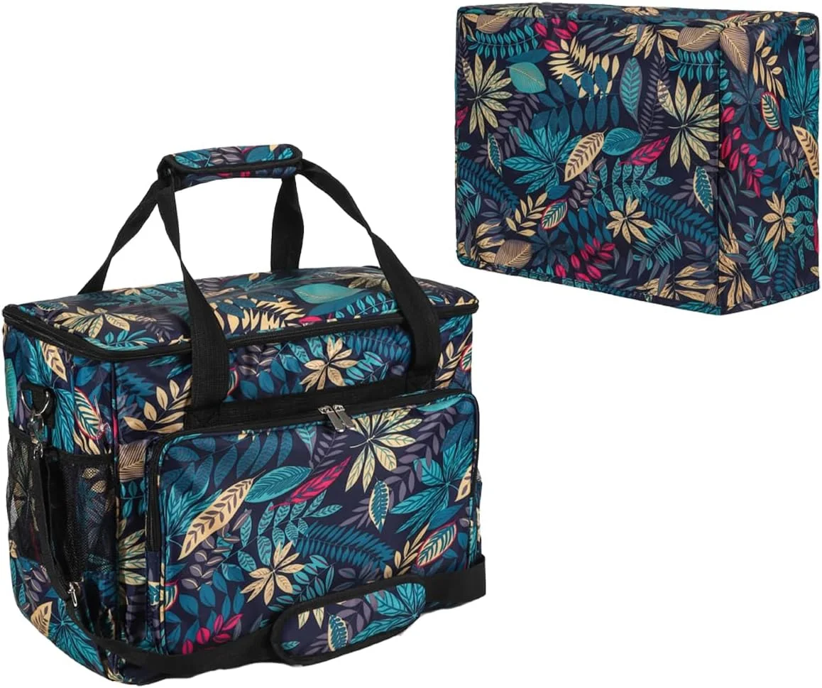 کیف حمل چرخ خیاطی خانگی YELAIYEHAO، کیف مسافرتی برای چرخ خیاطی و لوازم جانبی، سازگار با اکثر مدل های استاندارد سینگر، برادر، ژانومه، کیف لوازم جانبی خیاطی، کیف حمل چرخ خیاطی بنفش