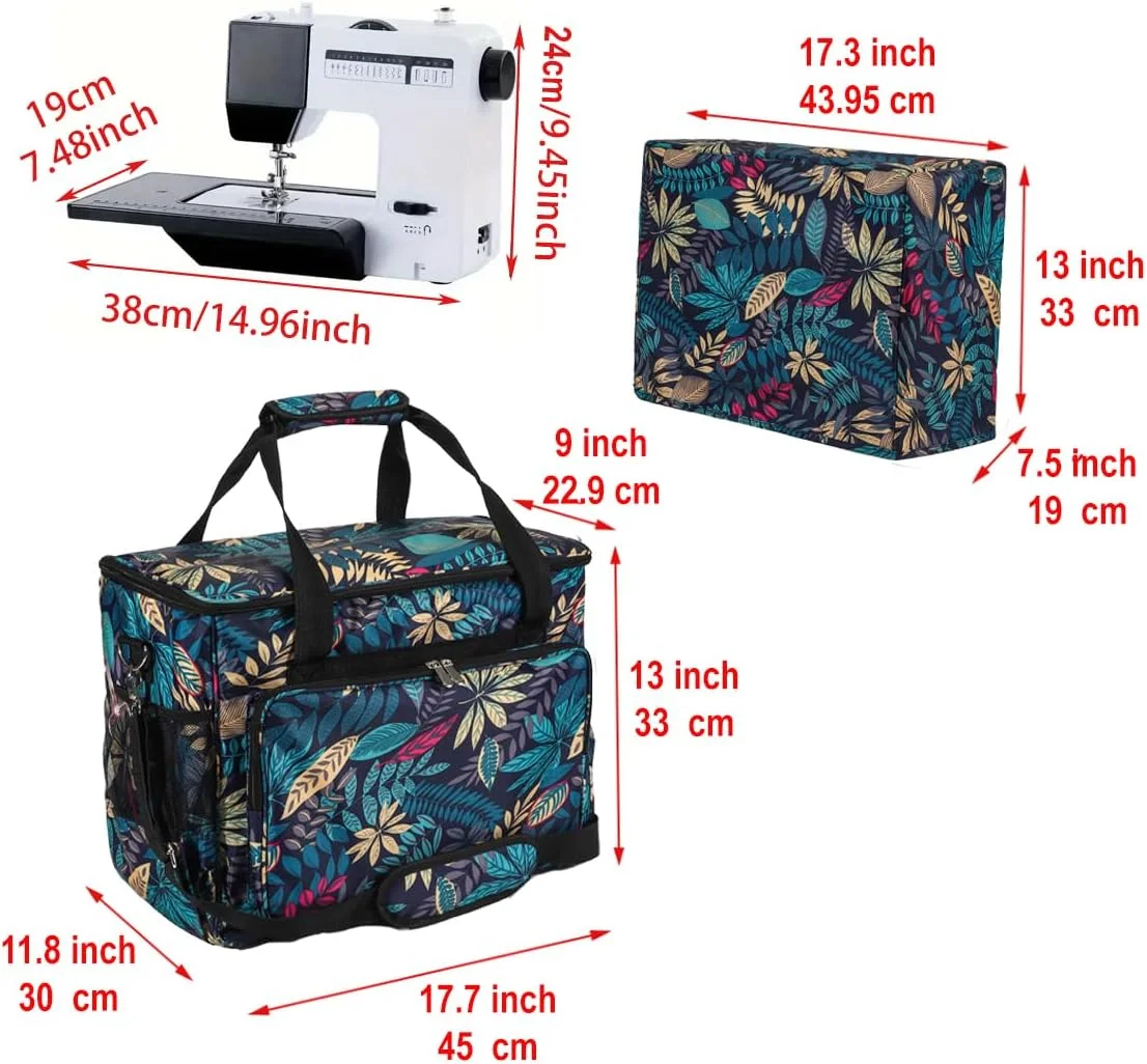 کیف حمل چرخ خیاطی خانگی YELAIYEHAO، کیف مسافرتی برای چرخ خیاطی و لوازم جانبی، سازگار با اکثر مدل های استاندارد سینگر، برادر، ژانومه، کیف لوازم جانبی خیاطی، کیف حمل چرخ خیاطی بنفش