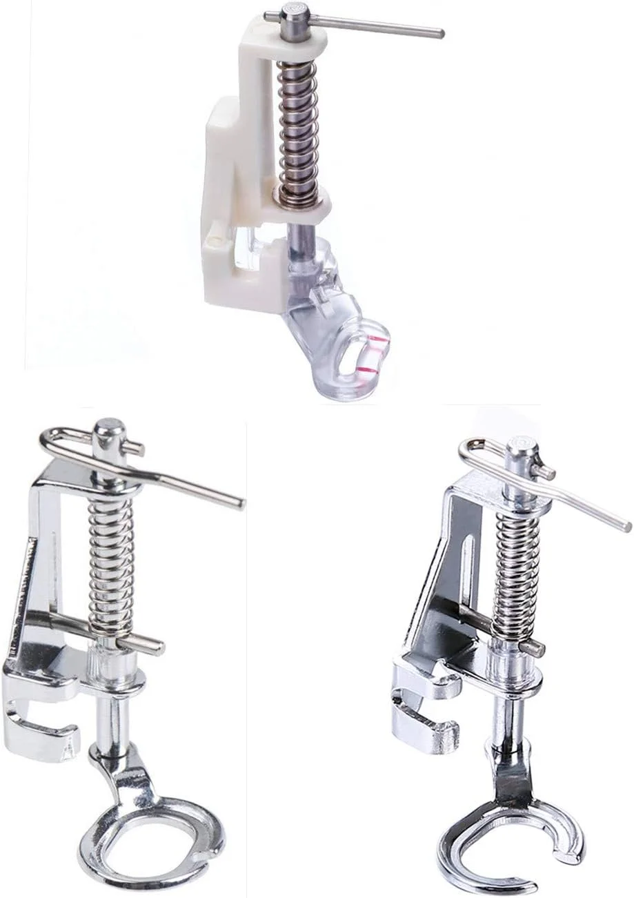 پایه های فلزی بزرگ مخصوص لحاف دوزی/چرخ خیاطی حرکت آزاد YEQIN، 3 عددی، مناسب برای تمام چرخ خیاطی های پایه کوتاه Brother Singer Janome Babylock و سایر چرخ خیاطی ها - شامل پنجه بسته، پنجه باز و پایه لحاف دوزی