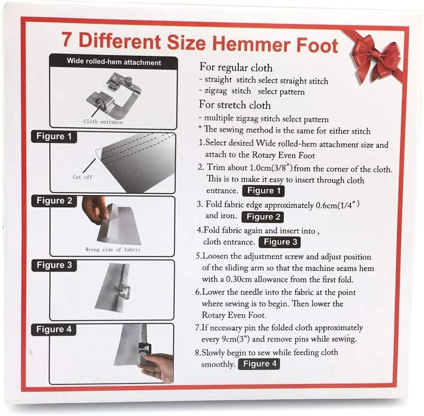 مجموعه ۷ عددی پایه لب تو (Hem) قابل تنظیم چرخ خیاطی YEQIN مناسب برای چرخ های خیاطی سینگر، برادر، ژانومه، بیبی لاک و جوکی