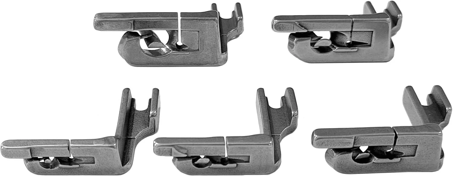 پایه های دوخت چین دار YEQIN، 5 عددی، لوازم جانبی چرخ خیاطی صنعتی، پایه فلزی راه رونده - 3/32، 1/8، 3/16، 1/4، 5/16