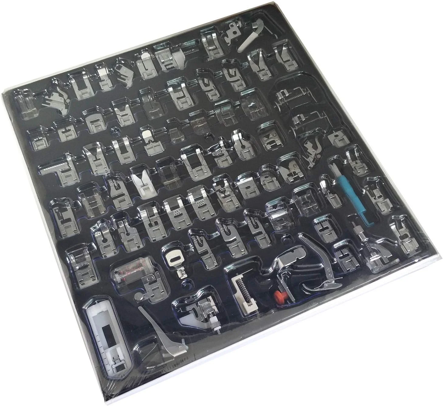 مجموعه پایه های دوخت خانگی YEQIN مناسب برای سینگر، برادر، ژانومه، کنمور، بیبی لاک، النا، تویوتا، نیو هوم، سیمپلیسیتی و چرخ خیاطی های پایه کوتاه، 72 عددی EW-46