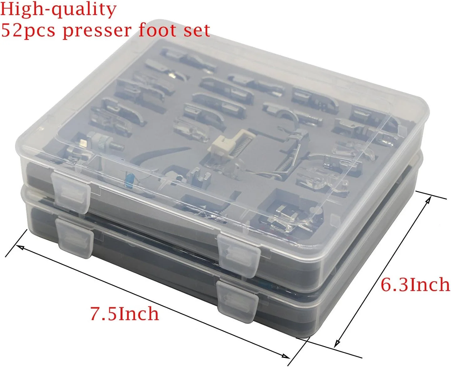 مجموعه پایه های دوخت خانگی YEQIN مناسب برای سینگر، برادر، ژانومه، کنmore، بیبی لاک، النا، تویوتا، نیو هوم، سیمپلیسسیتی و چرخ خیاطی های پایه کوتاه 52 عددی با کیفیت بالا EW-46 مجموعه پایه های دوخت خانگی YEQIN مناسب برای سینگر، برادر، ژانومه، کنmore، بیبی لاک، النا، تویوتا، نیو هوم، سیمپلیسسیتی و چرخ خیاطی های پایه کوتاه 52 عددی با کیفیت بالا EW-46