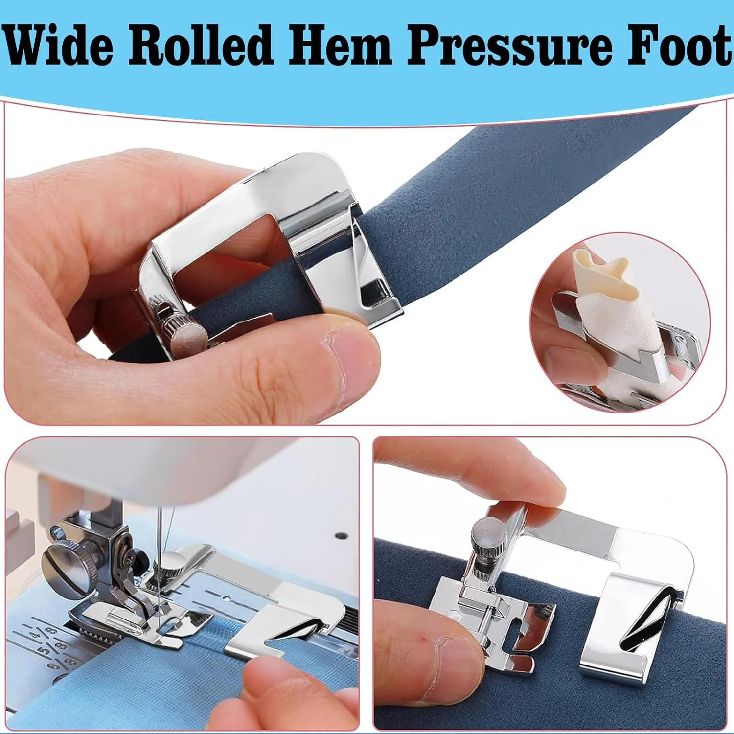 پایه های چرخ خیاطی YEQIN به همراه پایه های لب تو 3 عددی، پایه های باریک لب تو 3 عددی و پایه راهنمای قابل تنظیم، پایه نوار اریب سازگار با سینگر، برادر، ژانومه و غیره