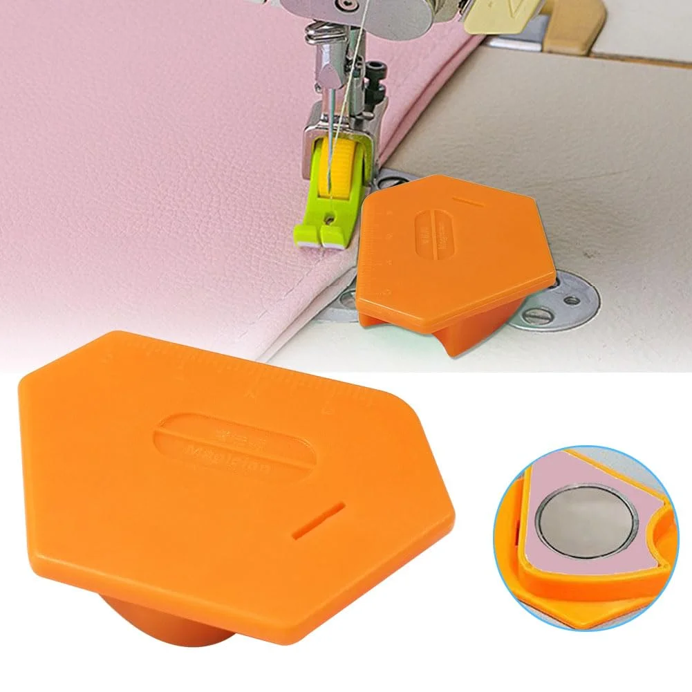 راهنمای درز مغناطیسی YEQIN برای چرخ خیاطی، ابزار چند منظوره چند ضلعی مغناطیسی قوی، راهنمای درز چند منظوره با مقیاس، لوازم جانبی و ملزومات خیاطی (نارنجی)
