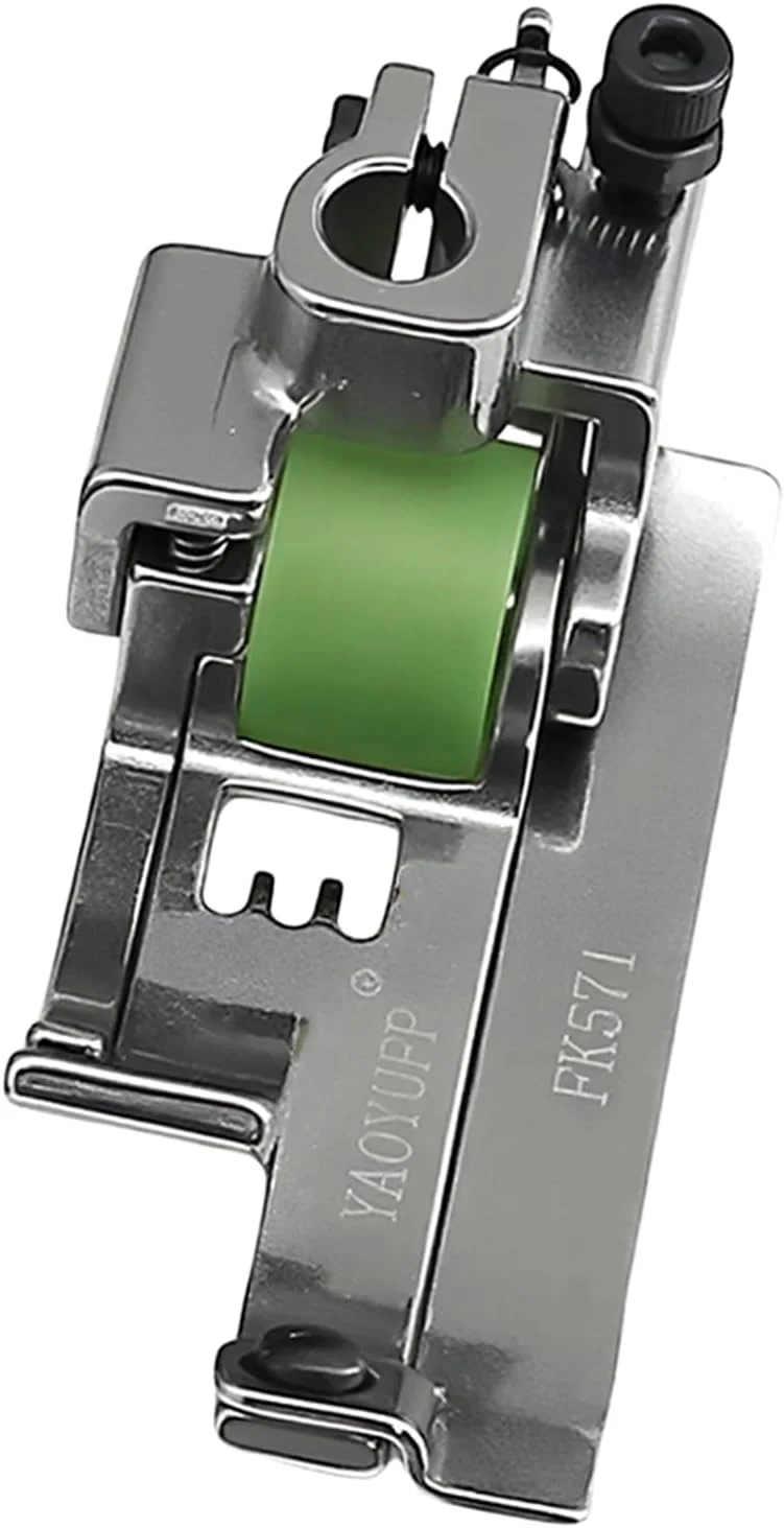 پایه غلطکی سه سوزنه پنج نخ FK571 با تیغه چپ، مناسب چرخ خیاطی صنعتی پارچه های ظریف (چرخ های لاستیکی)، یک عدد