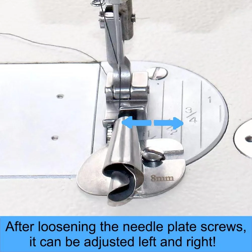 مجموعه پایه لب تو (پس دوز) چرخ خیاطی یونیورسال YEQIN - [3-8mm] - پایه پهن لب تو، پایه چرخ خیاطی، پایه لب تو صنعتی خانگی با لبه منحنی