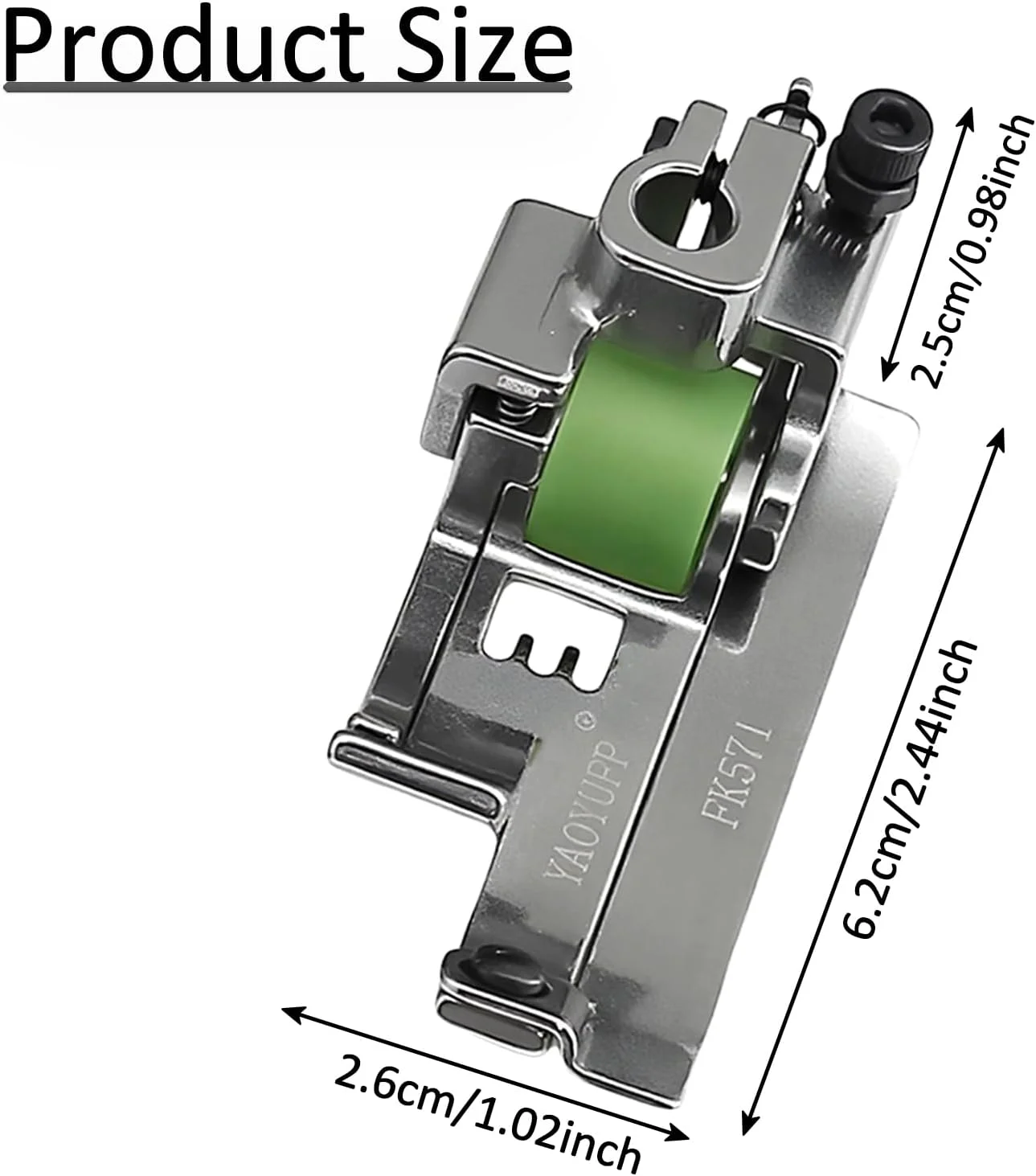 پایه غلطکی سه سوزنه پنج نخ FK571 با تیغه چپ، مناسب چرخ خیاطی صنعتی پارچه های ظریف (چرخ های لاستیکی)، یک عدد