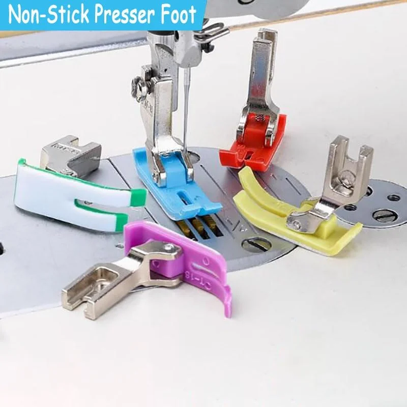 پایه دوخت صاف چرخ خیاطی نچسب YEQIN، بسته 4 عددی، مناسب برای چرخ خیاطی های صنعتی و خانگی Brother، Juki و Singer