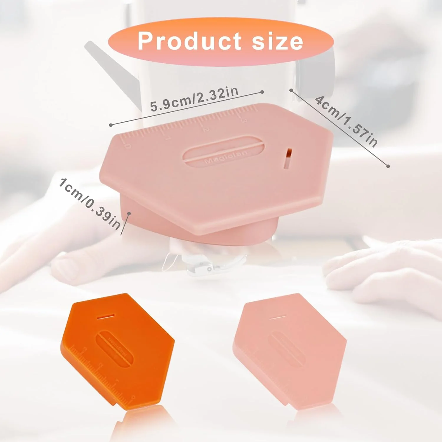 راهنمای درز مغناطیسی YHNDECO، لوازم جانبی خیاطی جهانی برای چرخ خیاطی با مقیاس، لبه دوز چند منظوره چند ضلعی برای مبتدیان (2 عدد)