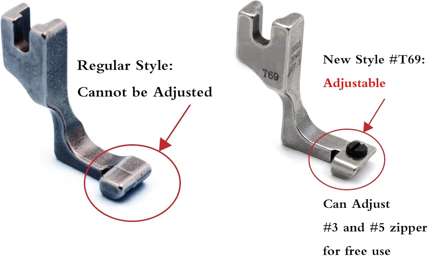 پایه زیپ دوزی نامرئی قابل تنظیم YICBOR مدل T69 به همراه یک عدد پیچ گوشتی رایگان