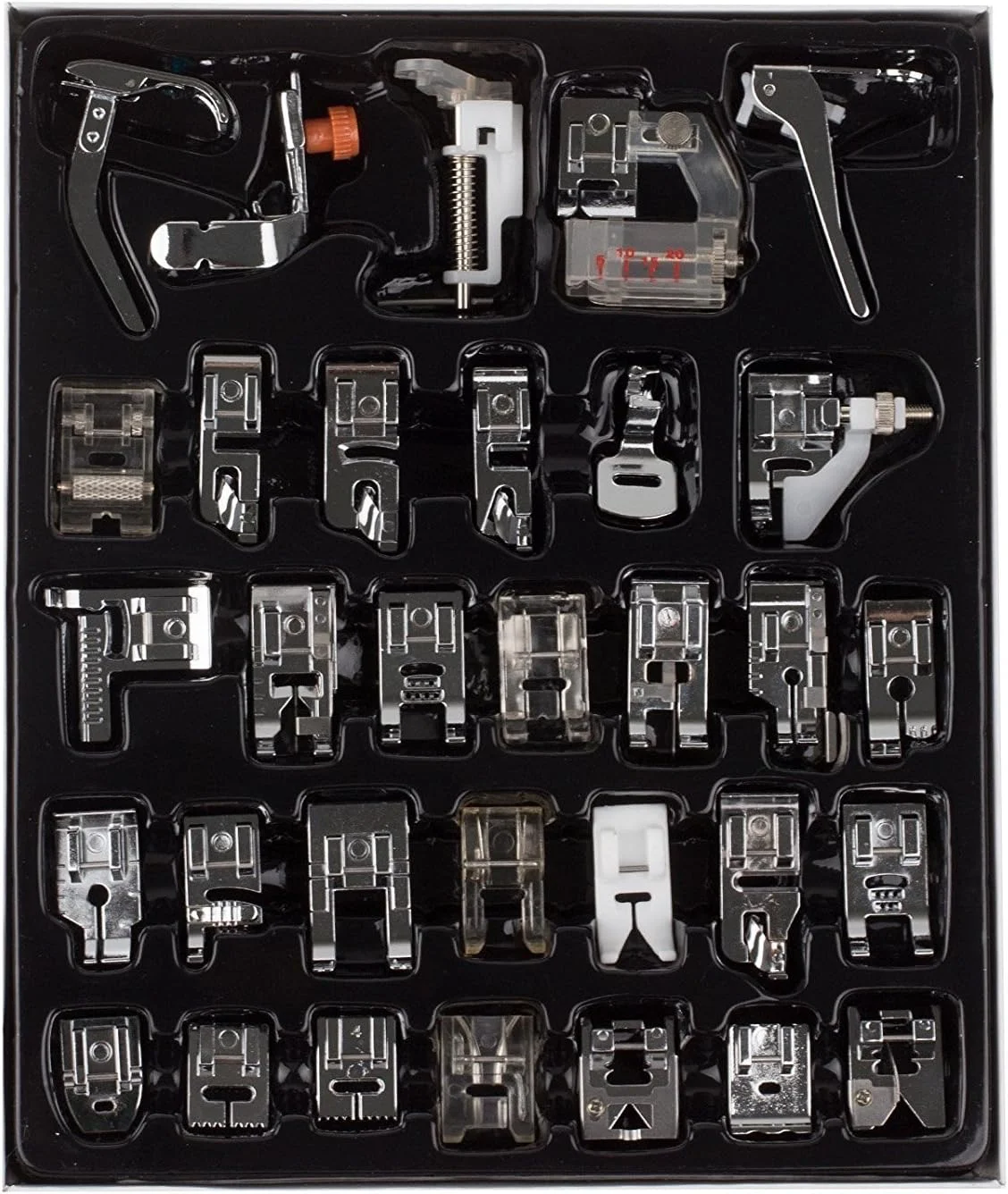 مجموعه ۳۲ عددی پایه های چرخ خیاطی حرفه ای Youngine، پایه های فشاری با ساق کوتاه، مناسب برای چرخ خیاطی های Brother، Singer، Janome، Viking مجموعه ۳۲ عددی پایه های چرخ خیاطی حرفه ای Youngine، پایه های فشاری با ساق کوتاه، مناسب برای چرخ خیاطی های Brother، Singer، Janome، Viking