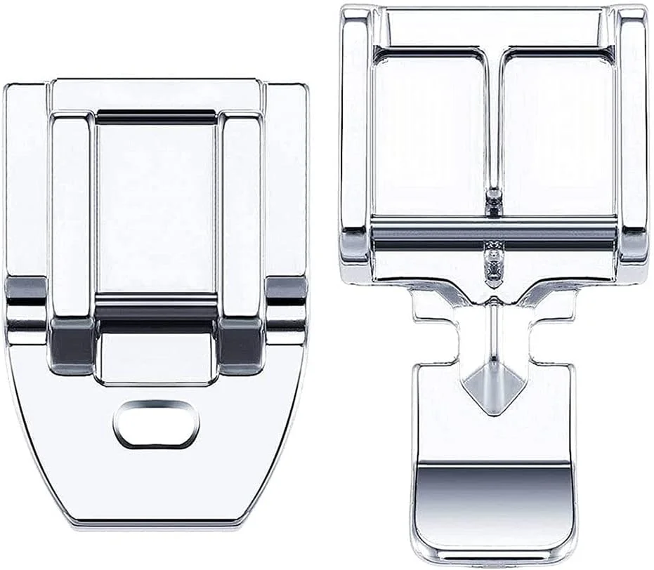 بسته لوازم خیاطی YRDQNCraft شامل 1 عدد پایه زیپ و 1 عدد پایه زیپ مخفی برای تمام چرخ خیاطی های پایه کوتاه Singer، Brother، Babylock، Janome، Kenmore، Juki، New Home، Elna