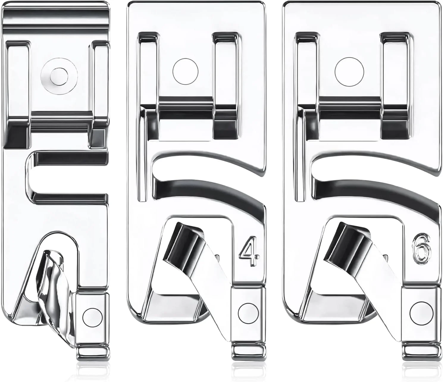 لبه دوزی باریک یورمه 3 عددی، پایه لبه دوزی چرخ خیاطی 3/4/6 میلی متری، پایه فشارنده لبه دوزی چرخ خیاطی، مناسب برای چرخ خیاطی های چند منظوره خانگی با ساق کوتاه