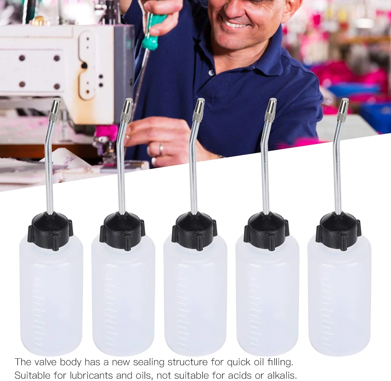 10 عدد روغن دان چرخ خیاطی 120 میلی لیتری، روغن دان چرخ خیاطی با نازل بلند زاویه دار، بطری روغن با نازل بلند برای صنعت نگهداری کارگاه های ماشین آلات