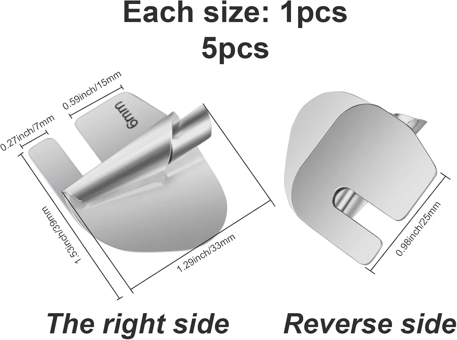 بسته 5 عددی لوازم جانبی خیاطی، پایه لب تو رول برای چرخ خیاطی، لوازم جانبی چرخ خیاطی، 5 سایز (3 میلی متر - 7 میلی متر)، کمک کننده لبه استیل ضد زنگ برای چرخ خیاطی، مناسب برای
