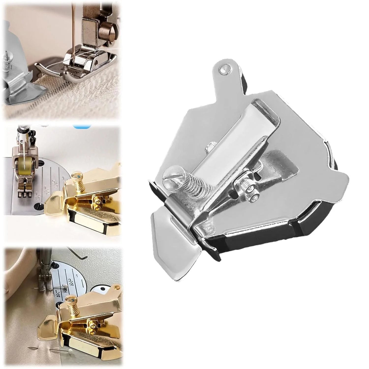 راهنمای مغناطیسی چند منظوره برای چرخ خیاطی، راهنمای استیل ضد زنگ جهانی جدید 2025 برای چرخ خیاطی، راهنمای خیاطی مغناطیسی با لوازم جانبی لحاف دوزی گیره (نقره ای)