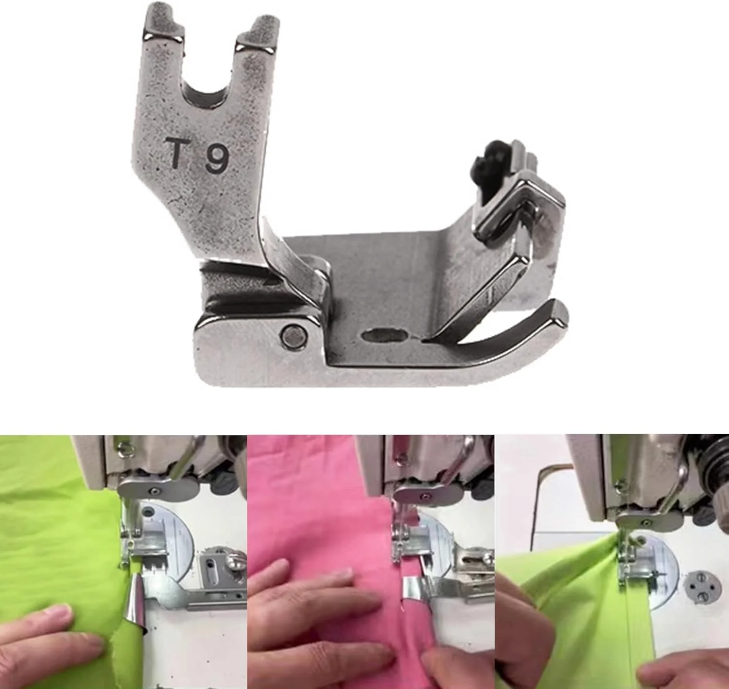 پایه فشار دهنده تخت زاگوت برای پیراهن، پرده، روتختی، دوخت لبه پارچه/چرم، پایه چرخ خیاطی فولاد کربنی