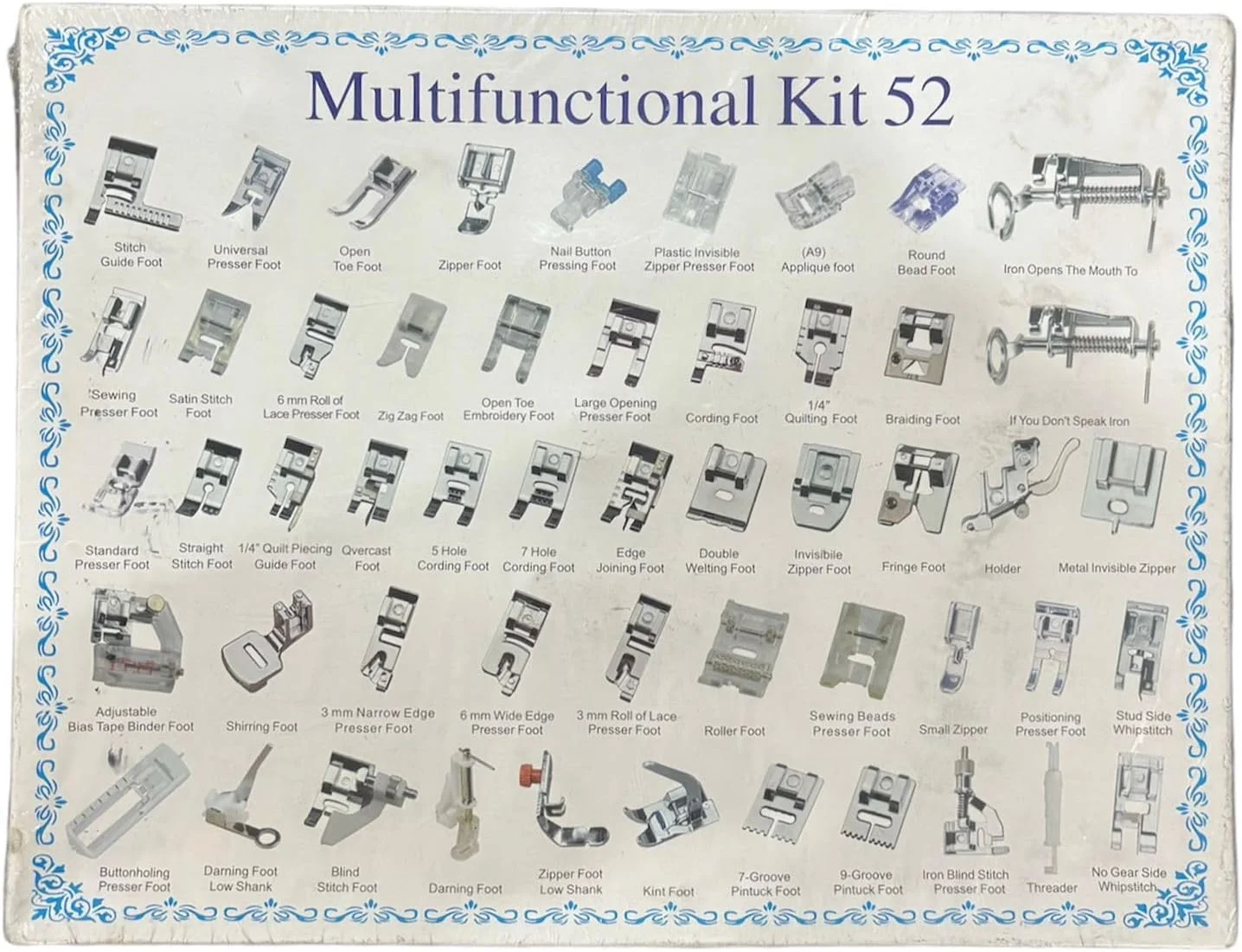 مجموعه 52 عددی پایه چرخ خیاطی خانگی Zenith با روکش فولادی سازگار با مدل های برادر، سینگر، اوشا، ژانومه اتوماتیک و برقی