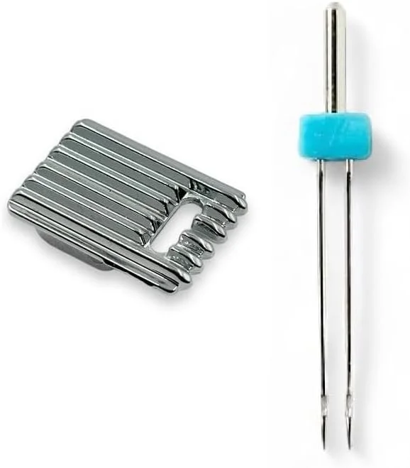 پایه دو سوزنه و پایه پنج شیار Zenith مناسب برای انواع چرخ خیاطی اتوماتیک خانگی مانند Usha Janome Singer و چرخ های گلدوزی. فولاد سفید (5 شیار + 1 دو سوزنه)