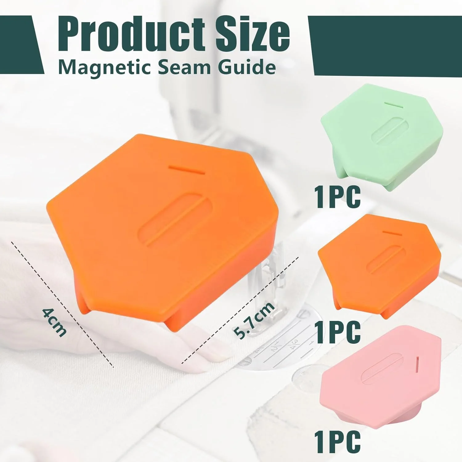 لوازم جانبی چرخ خیاطی زرنبلند، 3 تکه، لوازم خیاطی، مناسب برای مبتدیان (سبز/صورتی/نارنجی)