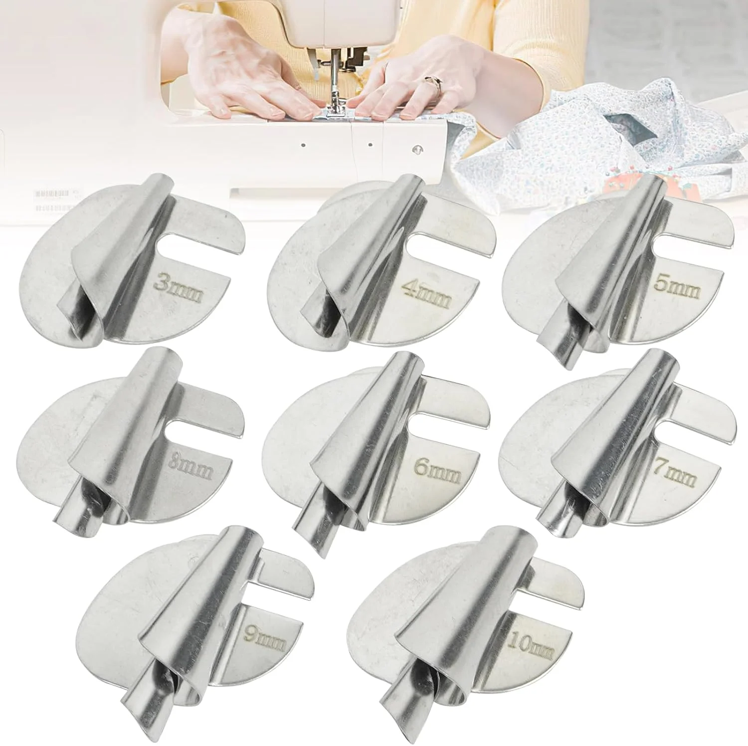 مجموعه ۸ عددی لوازم جانبی خیاطی، لوازم جانبی چرخ خیاطی، پایه لب تو، ۳-۱۰ میلی متر، لوازم جانبی چرخ خیاطی استیل ضد زنگ جهانی برای خانه، لوازم خیاطی چرخ خیاطی