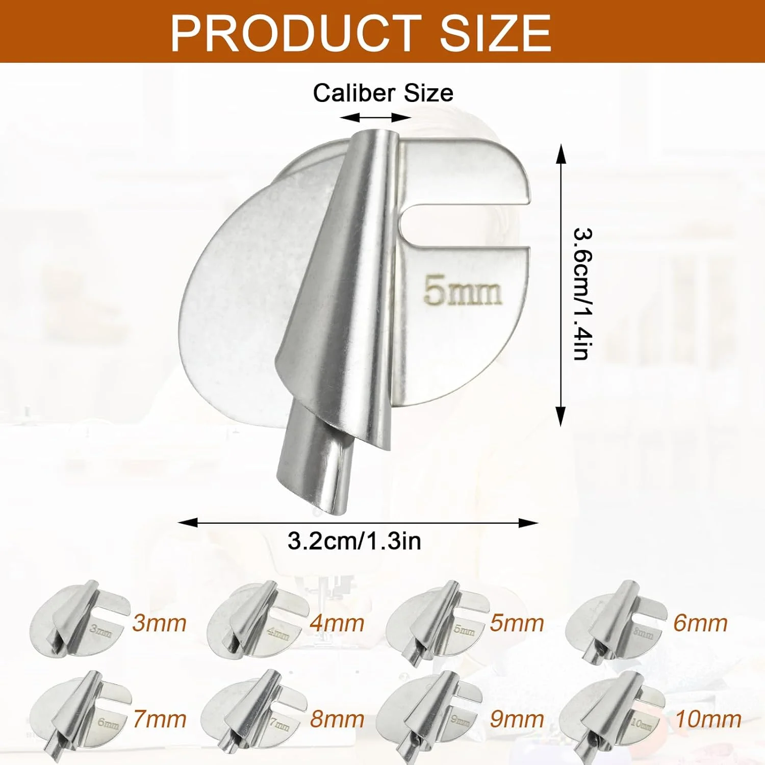 مجموعه ۸ عددی لوازم جانبی خیاطی، لوازم جانبی چرخ خیاطی، پایه لب تو، ۳-۱۰ میلی متر، لوازم جانبی چرخ خیاطی استیل ضد زنگ جهانی برای خانه، لوازم خیاطی چرخ خیاطی