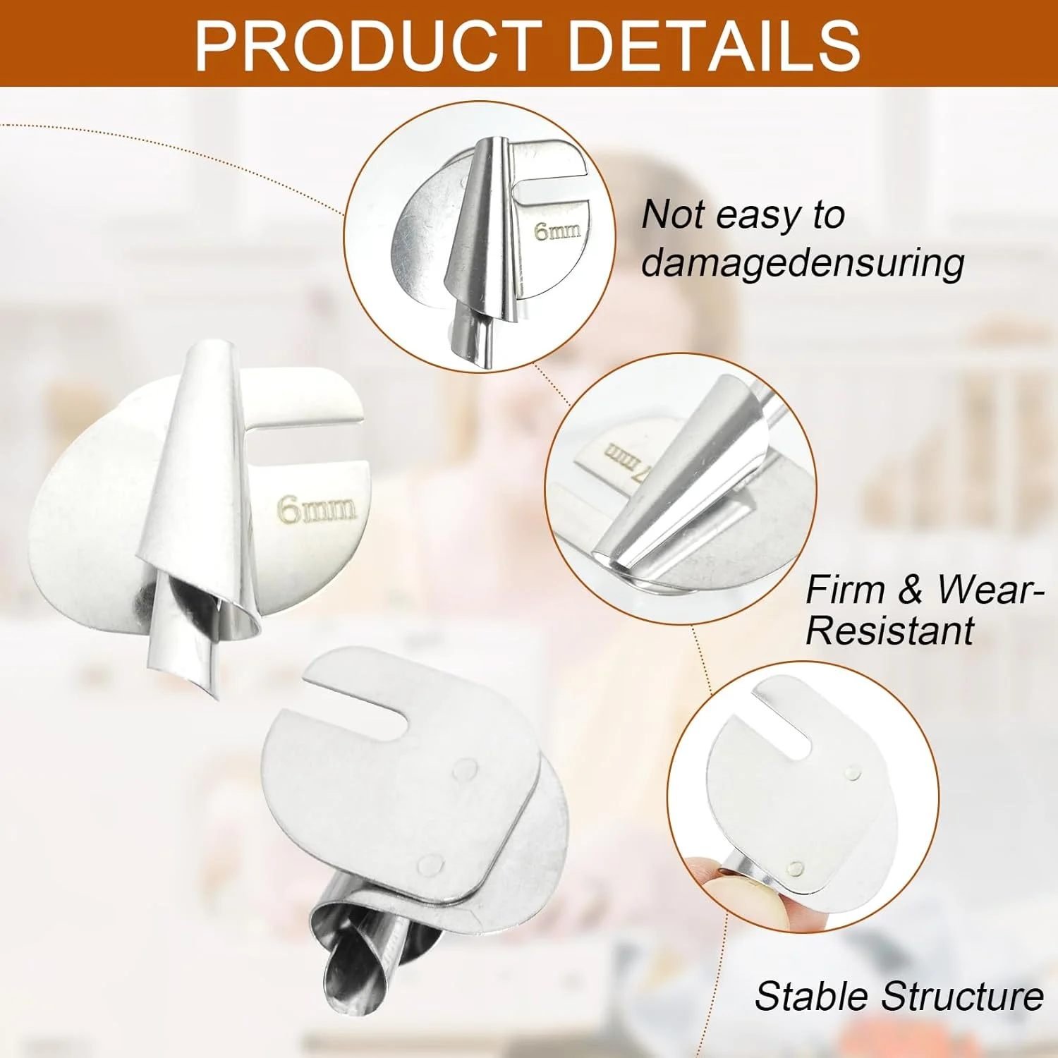 مجموعه ۸ عددی لوازم جانبی خیاطی، لوازم جانبی چرخ خیاطی، پایه لب تو، ۳-۱۰ میلی متر، لوازم جانبی چرخ خیاطی استیل ضد زنگ جهانی برای خانه، لوازم خیاطی چرخ خیاطی